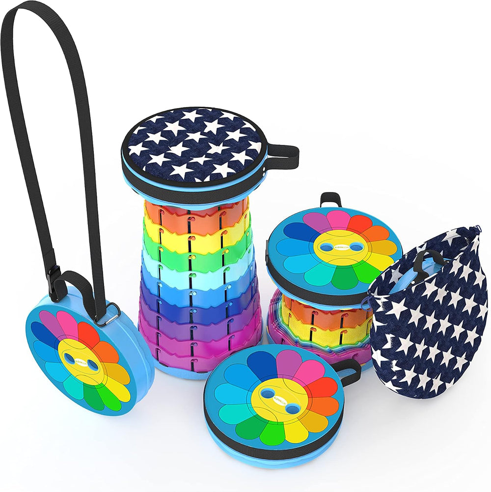 ALEVMOOM Upgraded Portable Collapsible Folding Stool with Cushion Retractable...