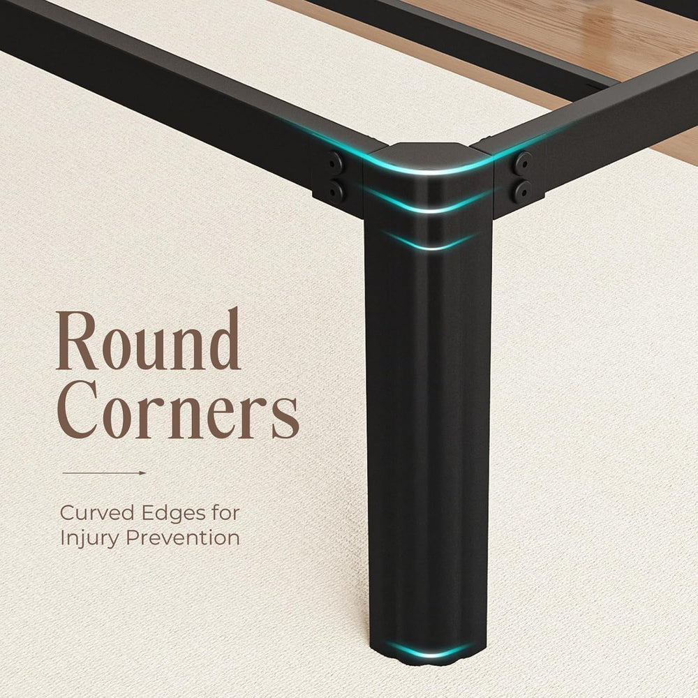 King Metal Bed Frame 14 Inch, Heavy Duty Platform, No Box Spring Needed