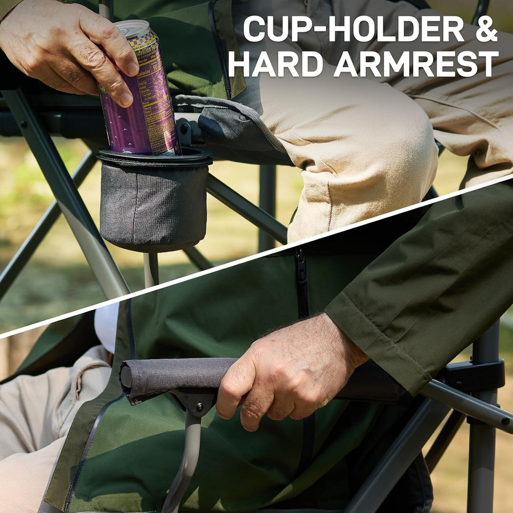 EVER ADVANCED Tall Director Chair 31" Foldable Camping with Carry Bag Grey