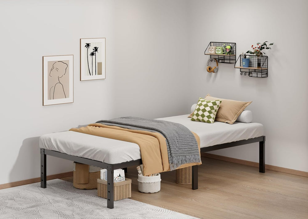 Metal Bed Frame Twin Size 14 Inch Platform Bed with Underbed Storage