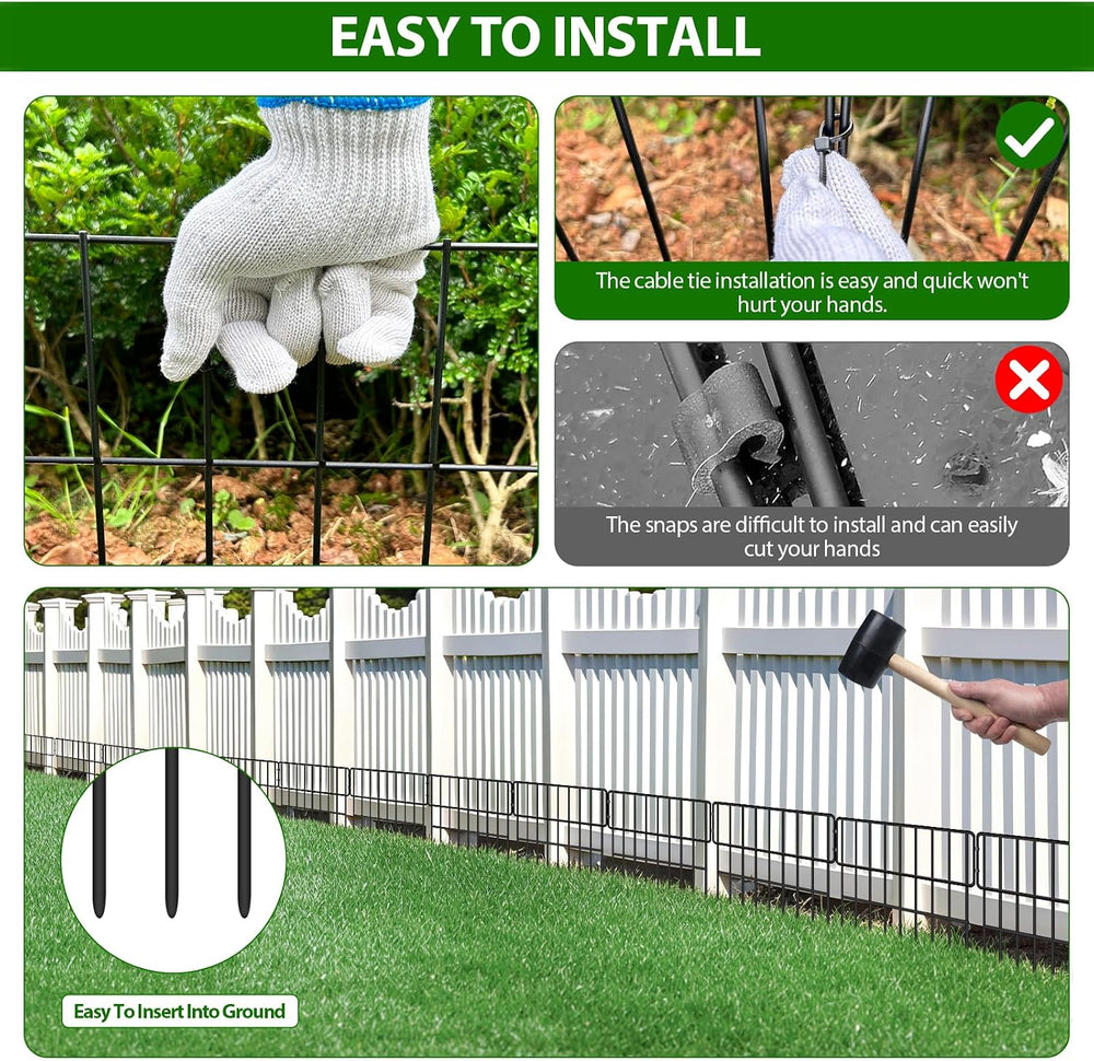 ULIOK 38 Panels Animal Barrier Fence, No Dig Fence 41.1ft(L) x12in(H), Garden...