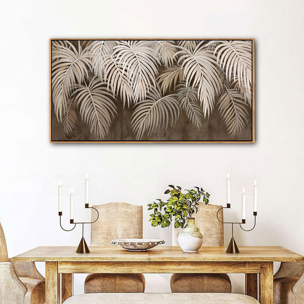 Boho Wall Art - Modern Minimalist Brown Canvas Artwork,Neutral Pictures for L...