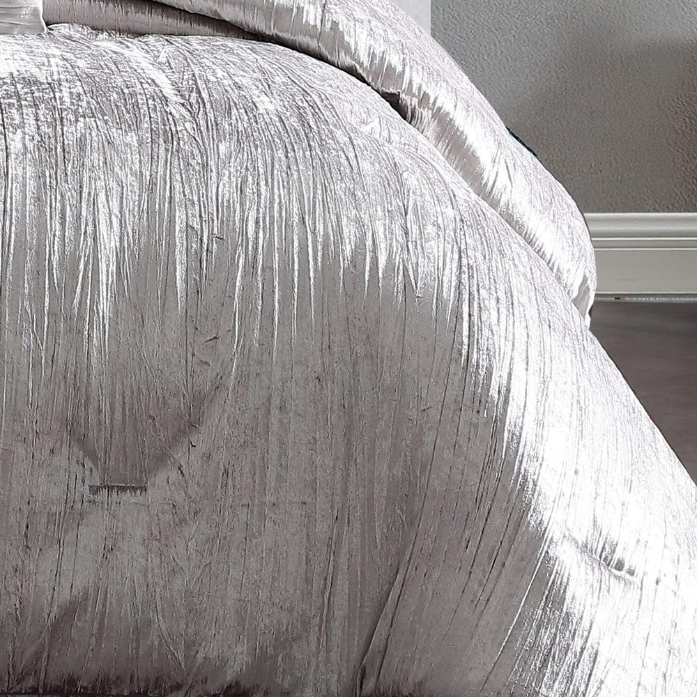 Riverbrook Home Turin Crinkle Velvet Comforter Bedding Set, Queen Size, Glam ...