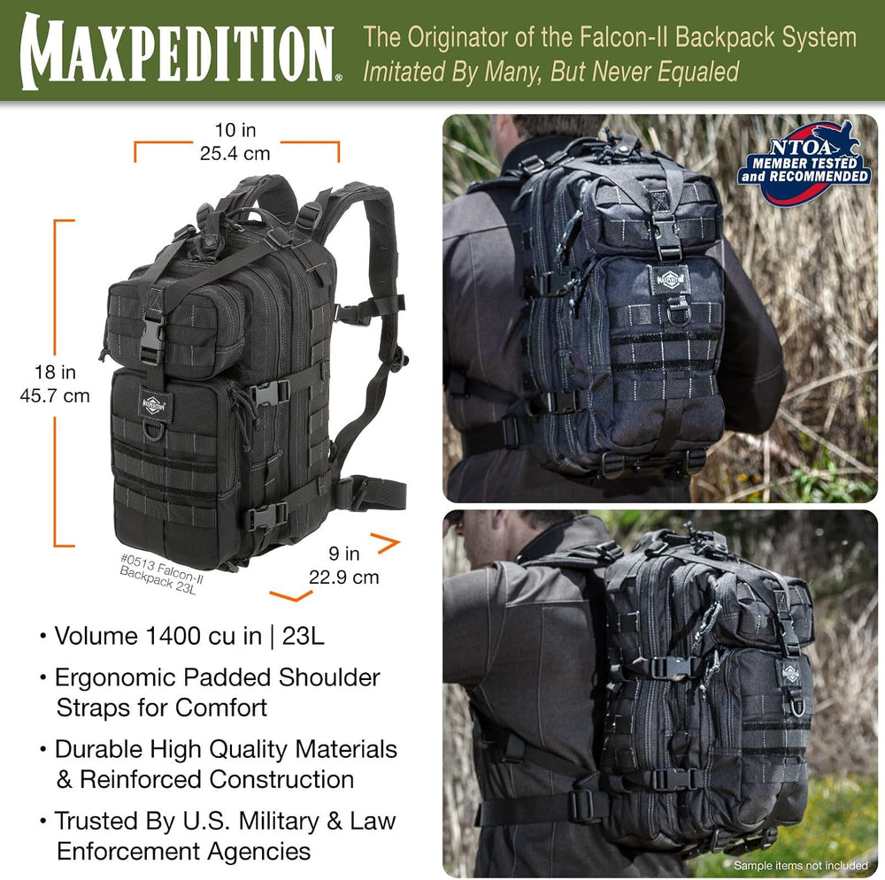 MAXPEDITION Falcon-II Backpack, 23L Tactical Backpack, Survival Pack, Bug Out...