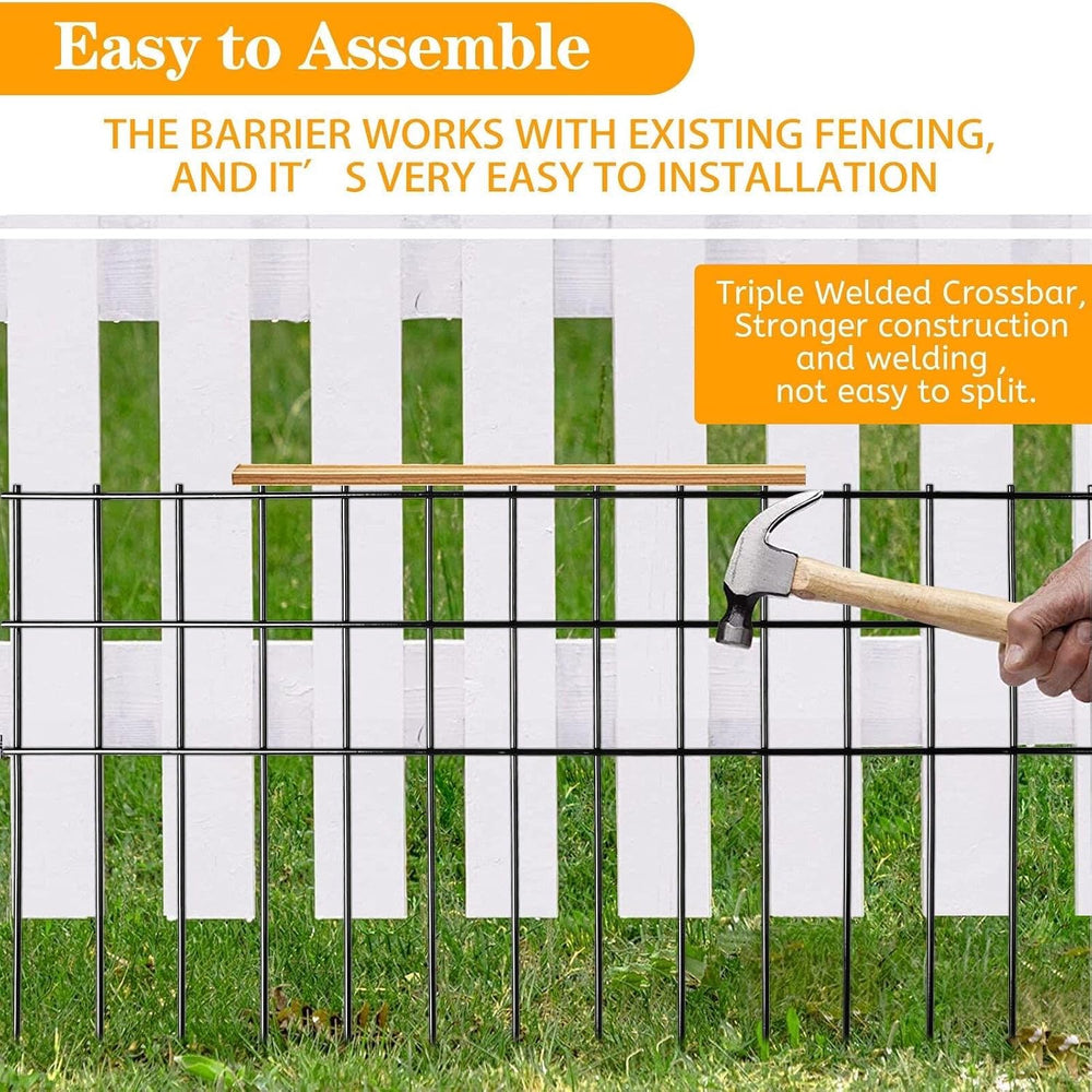 Getlay Garden Fencing Animal Barrier 37.5 ft(L)×15 in(H), 15 Panels No Dig Fe...