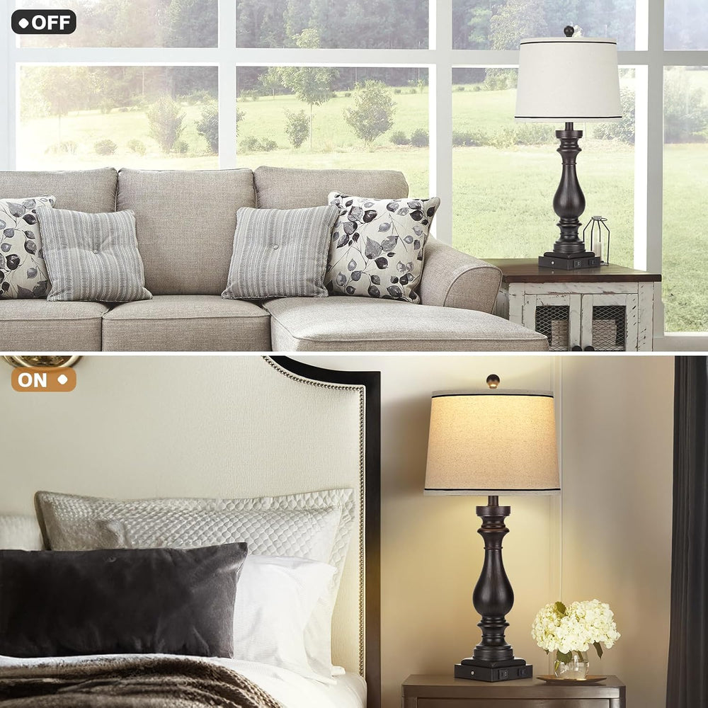 Table Lamps for Living Room,Vintage Bedside Nightstand Bedroom Lamp,Single