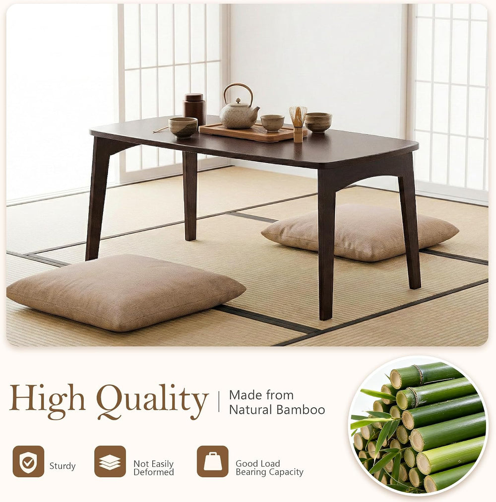 Japanese Floor Table, No Assembly Japanese Folding Table, Foldable