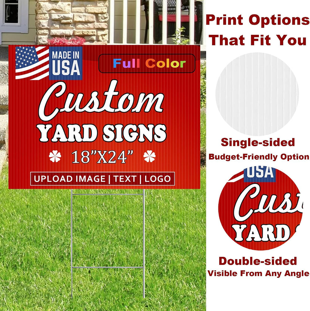 24"X18"Pack of 4,Custom Yard Signs | Double Sided,4mm Weatherproof ...