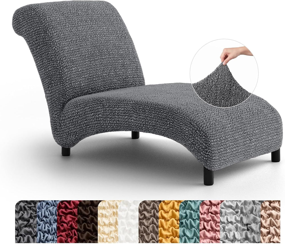 PAULATO Stretch Chaise Lounge Slipcover 1-Piece Non-Slip – Soft Elastic Loung...