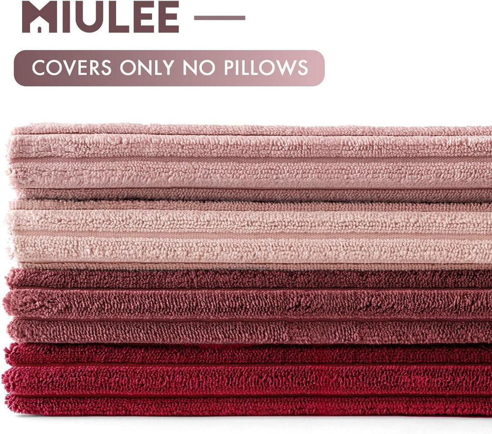 MIULEE Soft Corduroy Decorative Throw Pillow Covers Pink Series 20x20