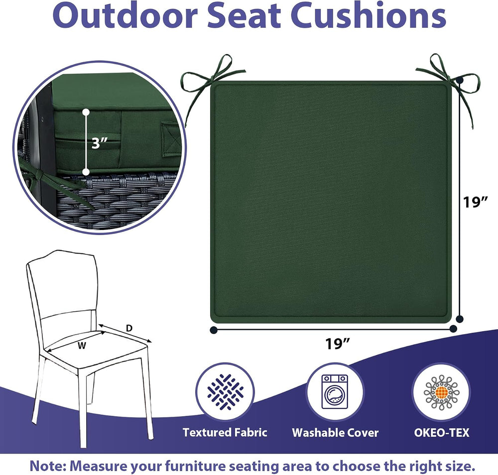 IPYNBAP Outdoor Chair Cushions Set of 4 -Waterproof Outdoor Seat Cushions for...