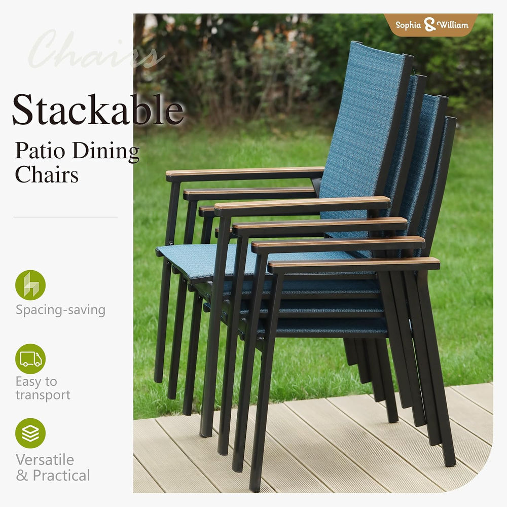 Sophia & William Patio Dining Set w/Expandable Table & 8 Aluminum Chairs