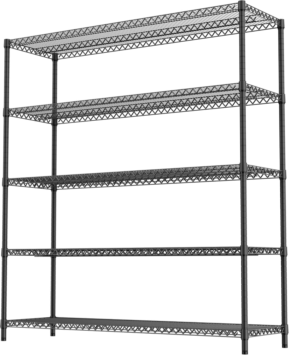 M MZG 3500LBS 59" W 5 Tiers Storage Shelves, Metal Shelving Wire Metal S...