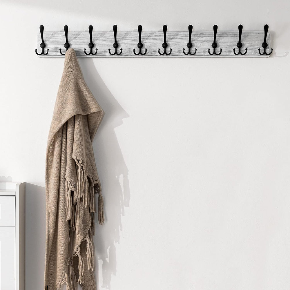 SKOLOO Coat Rack Wall Mounted - 38.3'' Long, Wooden, Heavy Duty, Rust...