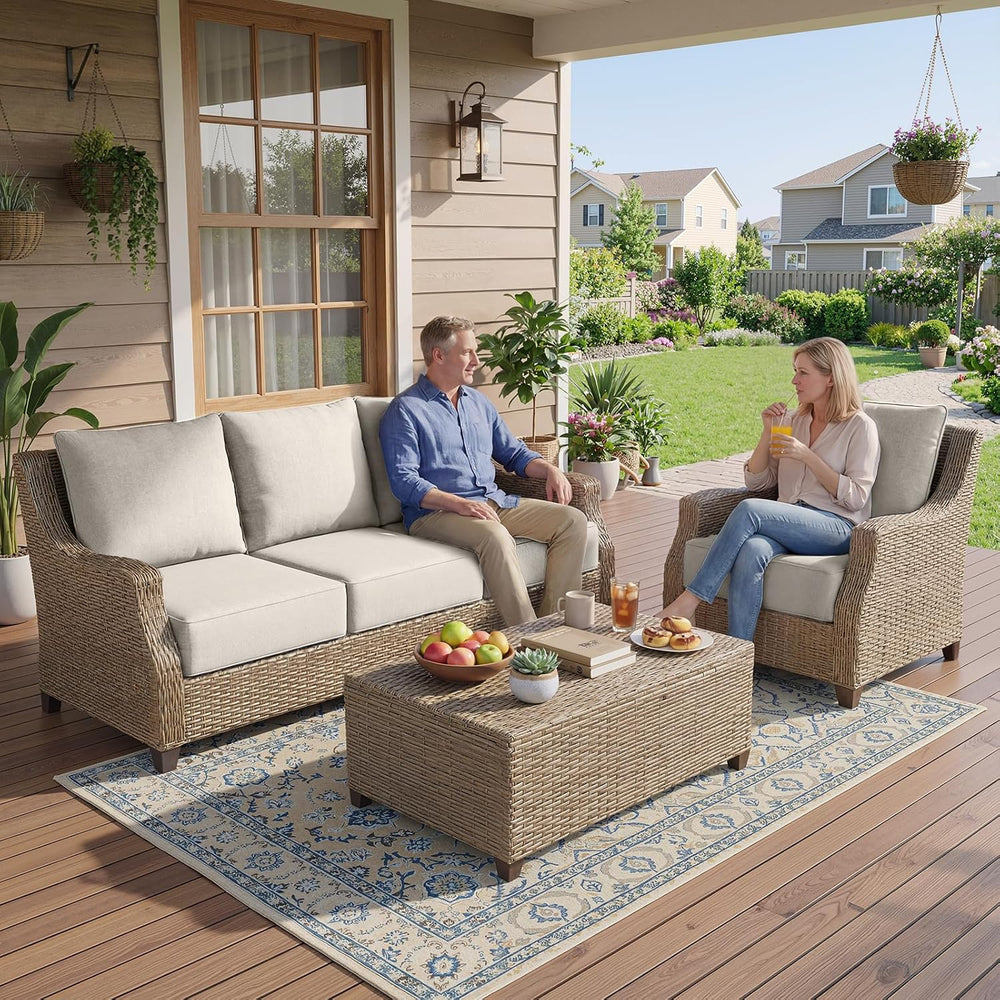 Belord Luxury 6" Thick Outdoor Cushion 2 Set - 22 x24 Inch 28D Sponge Fi...