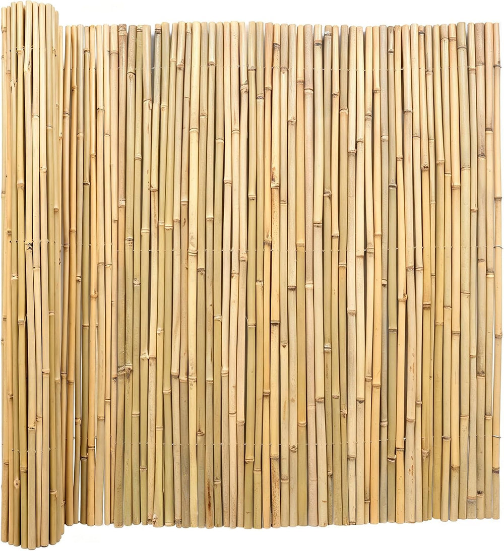 Natural Bamboo Fence, 4 ft x 6 ft Bamboo Fencing Screen for Garden, Rolled Pr...