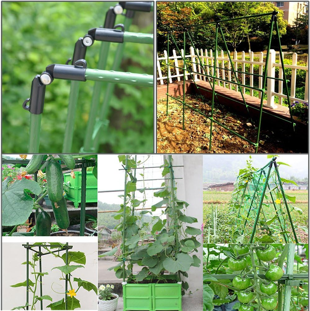 Sturdy Metal Garden Stakes 5 Ft Plastic Coated Steel Plant Sticks for Tomatoe...