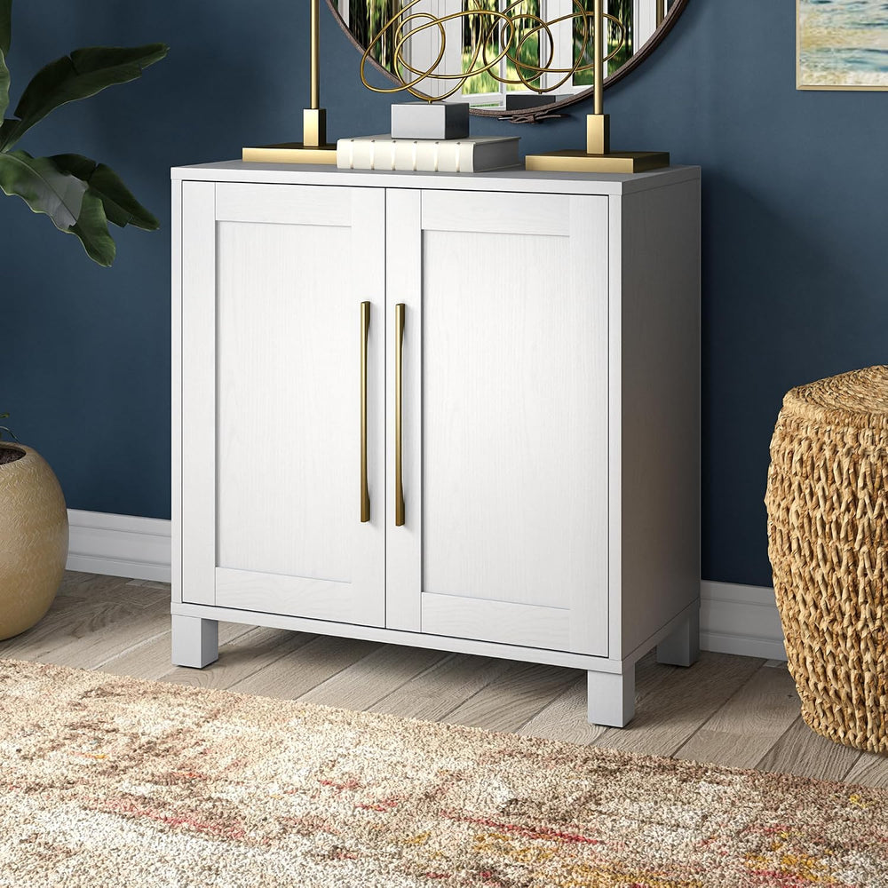 Henn&Hart 28" Accent Cabinet, Sideboard Buffet, Cloud White