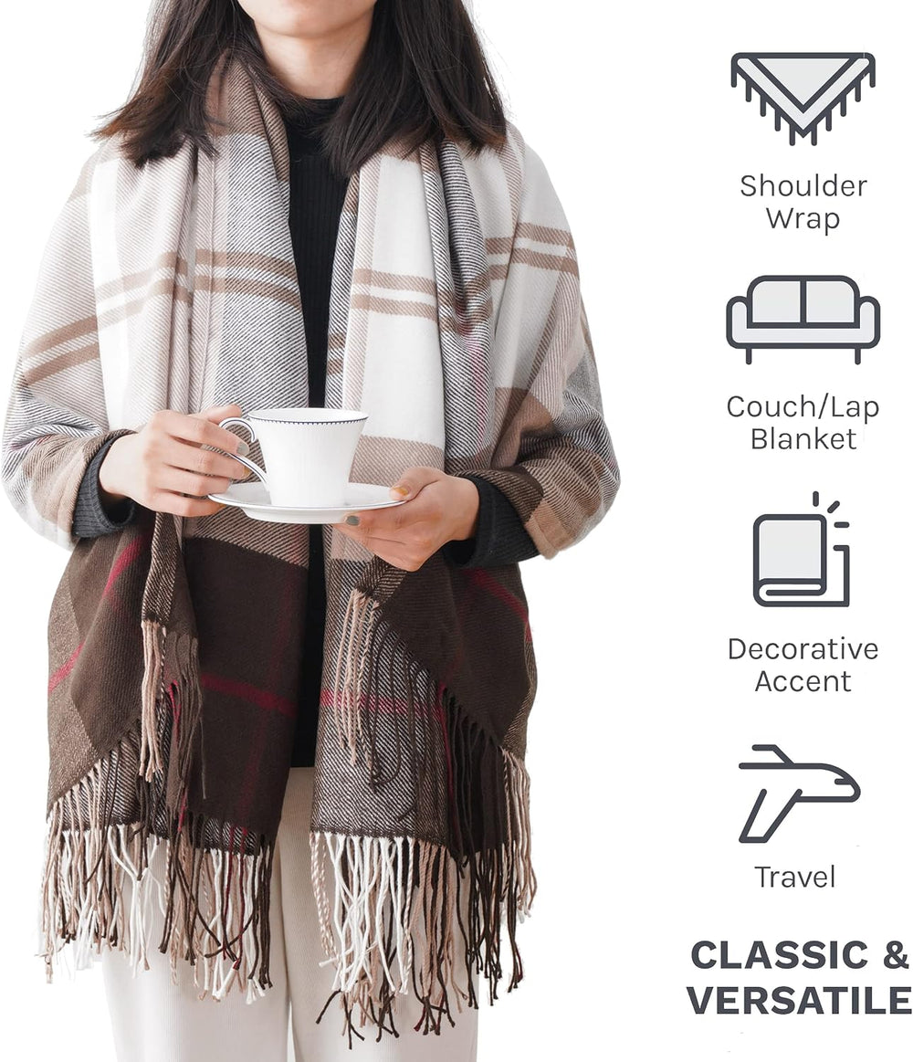 Brown Plaid Throw Blanket for Couch, Fall Buffalo Plaid Blanket 50"x60&q...