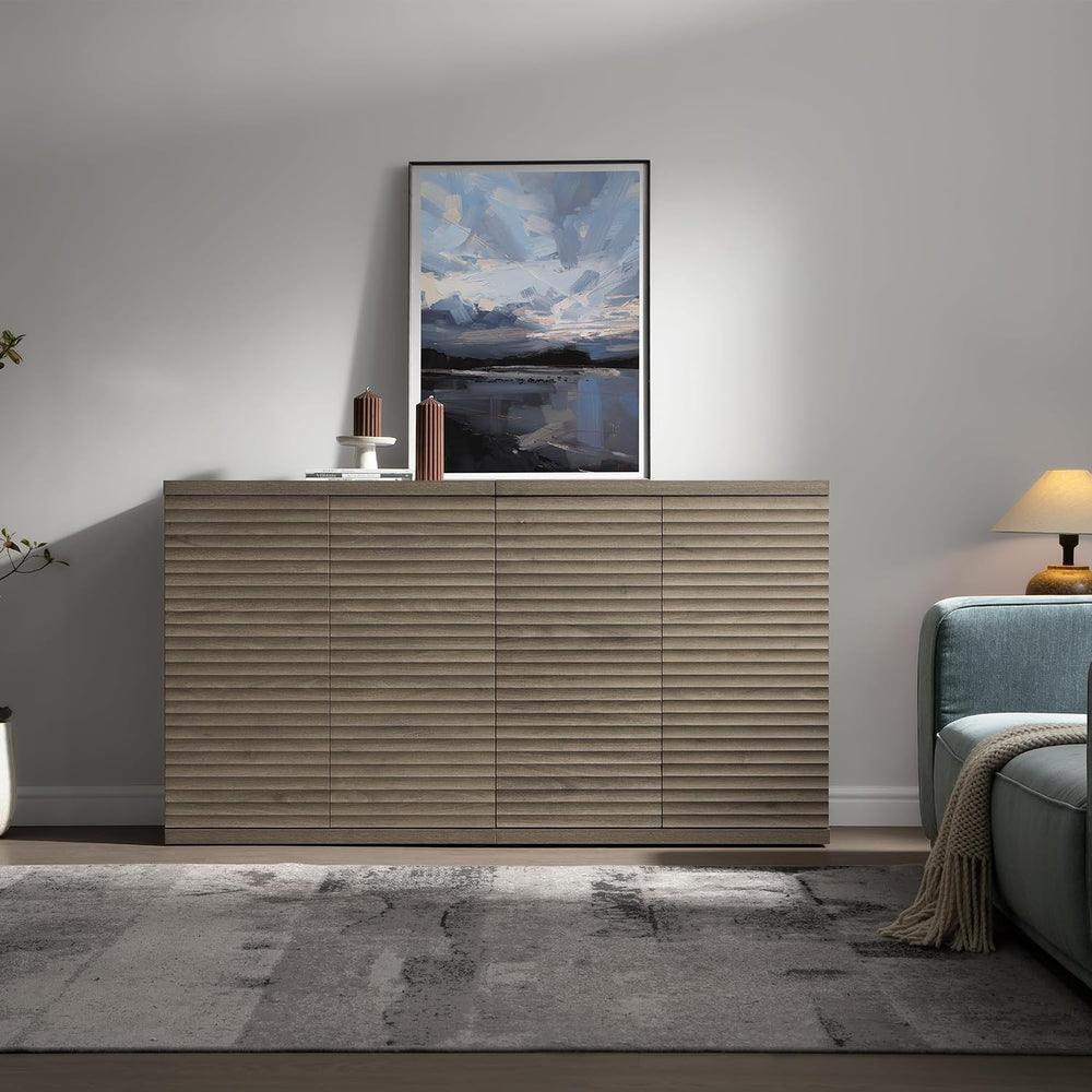 SICOTAS Buffet Cabinet with Storage Sideboard Cabinet with Doors & Shelves