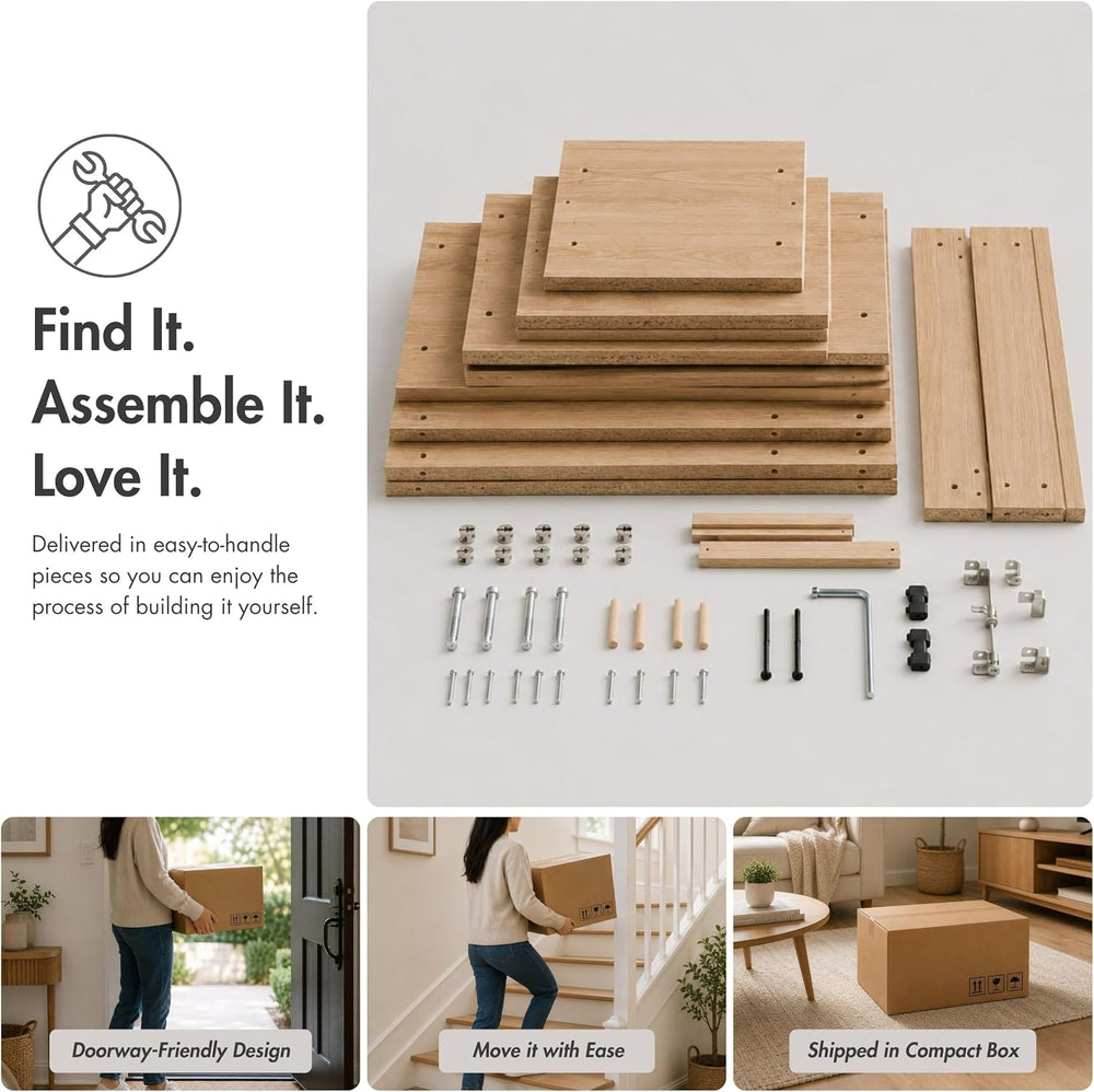 Homes: Inside + Out Apexa 3-Cube Storage Organizer Shelves, Stackable Wood Bo...