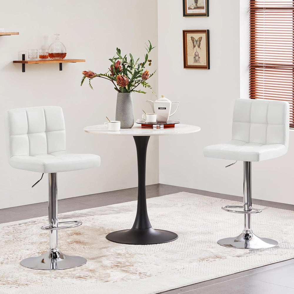 Yaheetech Bar Stools Set of 4 Adjustable Counter Height Barstools White