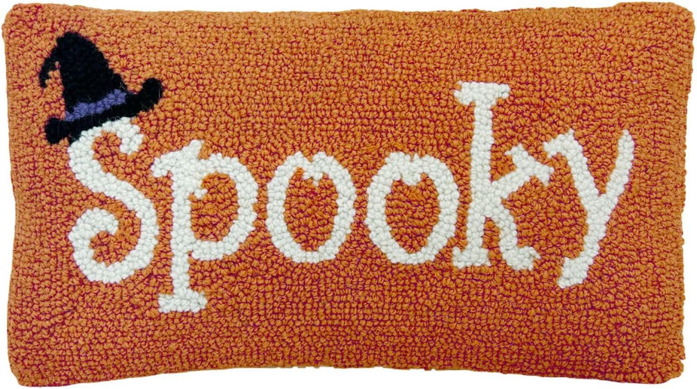 Hand Hooked Halloween Pillow - 9X16 inches Throw Pillow for Couch or Dorm (Sp...