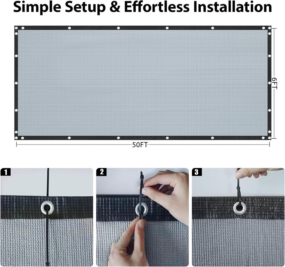 6FT X 50FT Privacy Fence Screen Heavy Duty 180 GSM Outdoor Privacy Screen Win...