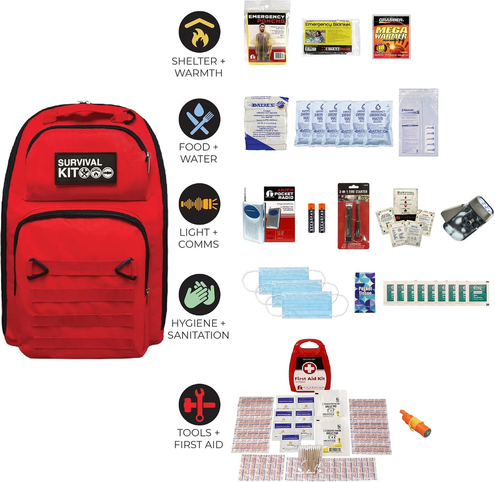 1-4 Person, 72 Hour Prepared Survival Kit for Disaster Preparedness