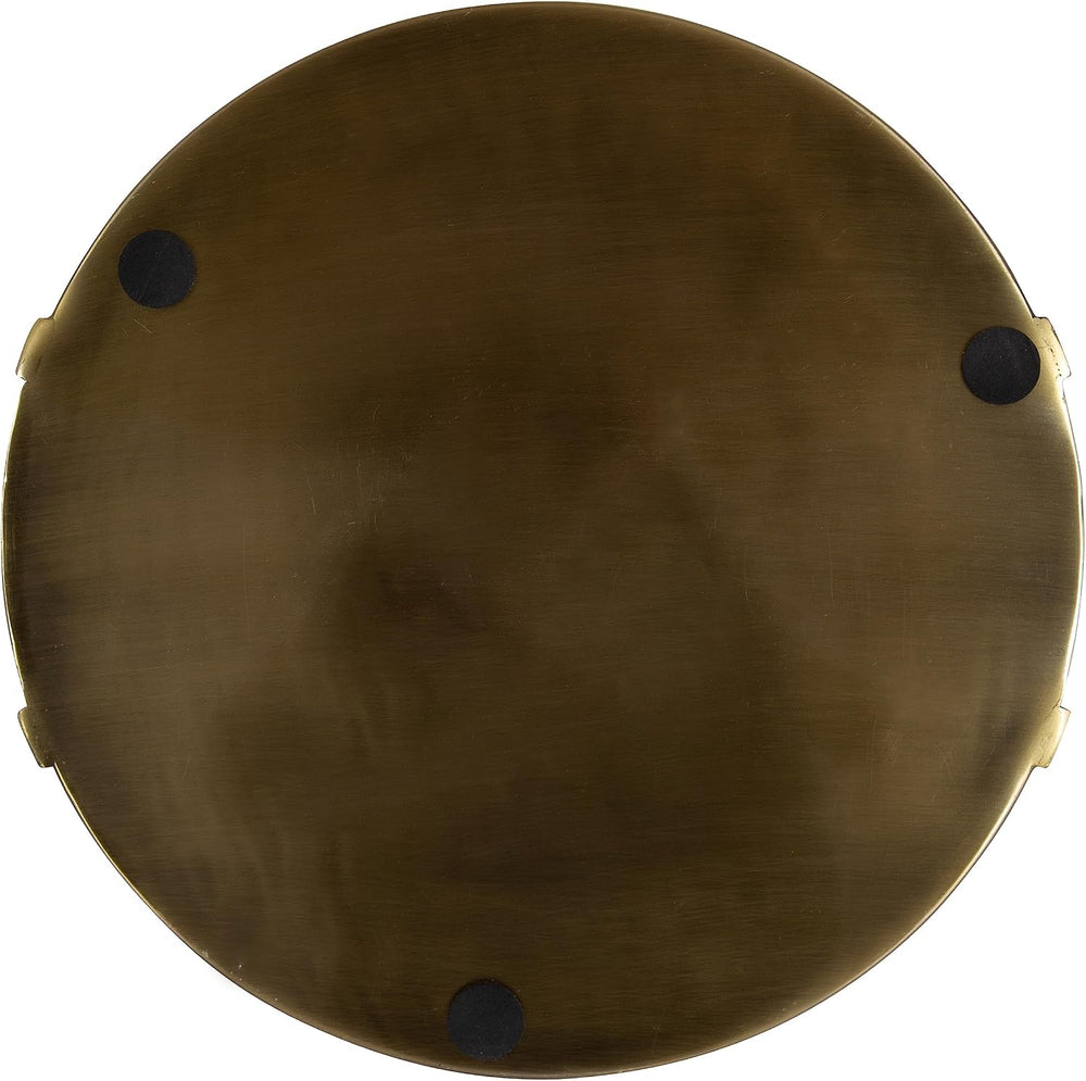 Kate and Laurel Myo Transitional Metal Round Tray; 15 x 15; Brass; Modern Gla...