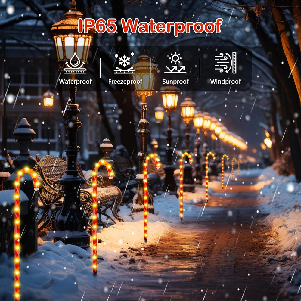 COOLWUFAN 40" Candy Cane Lights for Outdoor Christmas Decorations, Set o...