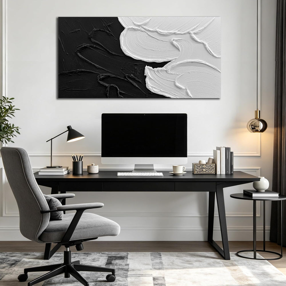 MXUNYZ Black and White Abstract Canvas Wall Art for Bedroom 40x20 Inch