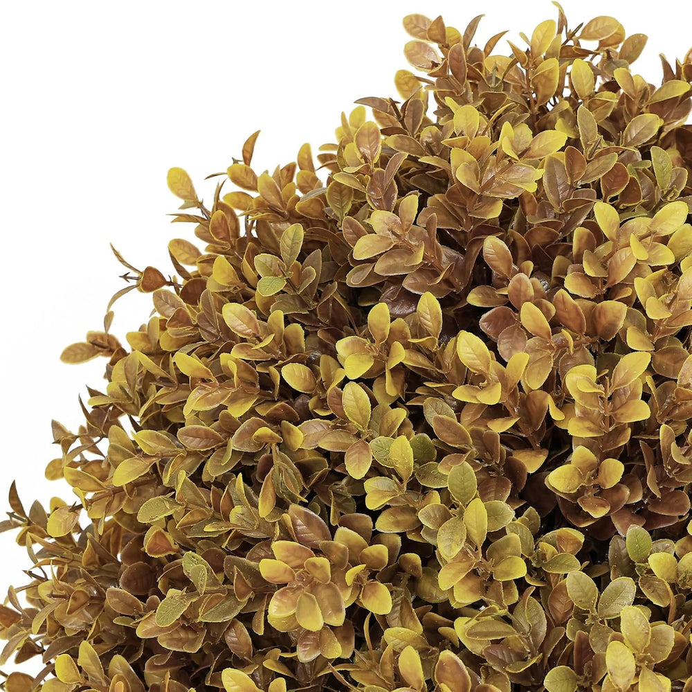24" Artificial Outdoor Fall Plants, Boxwood Topiary Bushes Shrubs Set of 2