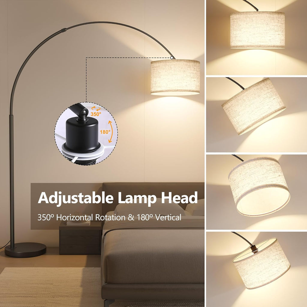 SUNMORY 82" Tall Arc Floor Lamp for Living Room, Large Standing Arched Lamp