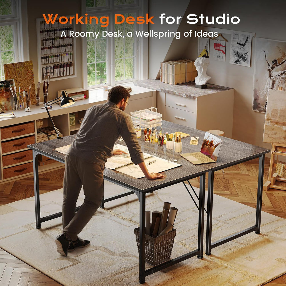 PRAISUN 47 X 24 Inch Computer Desk with Deeper Desktop