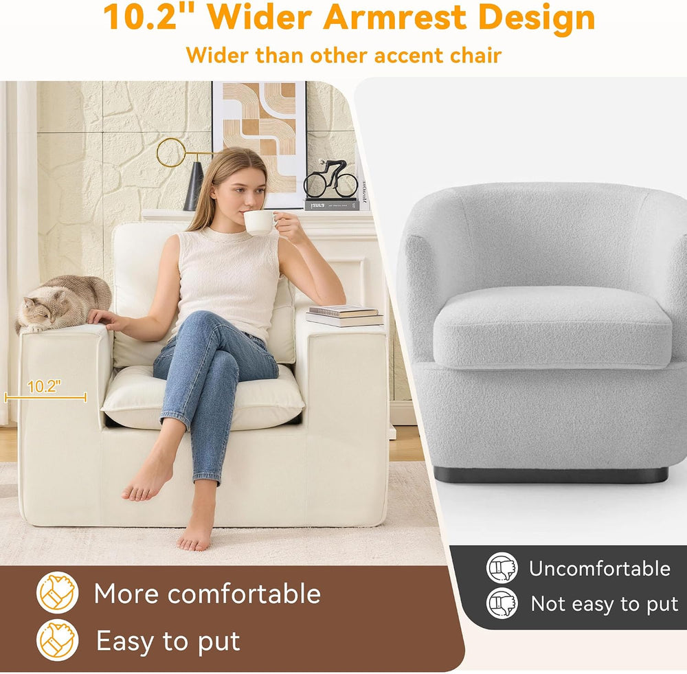 HUBSON Boneless Chaise Lounge Chair Indoor, Modern Deep Seat Boneless Chair w...