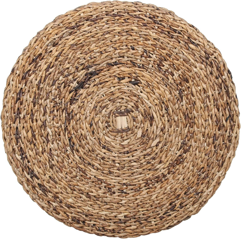 East at Main Round Rattan Coffee Table, Handwoven Wicker Boho Coastal
