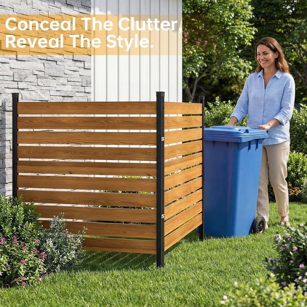 Aoxun 4 Panels Wood Privacy Screen, 41" x 38" No-Dig Air Conditione...