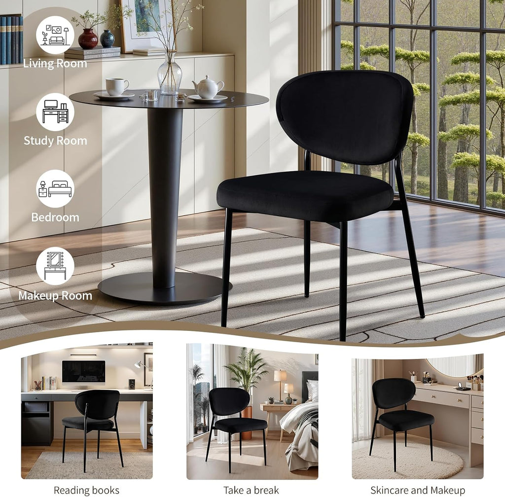 stoolink black velvet dining chairs set of 6 on a desk or shelf