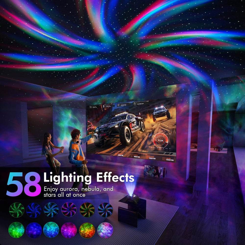 Rossetta Dual Lens Galaxy Star Projector, Aurora Night Light for Bedroom