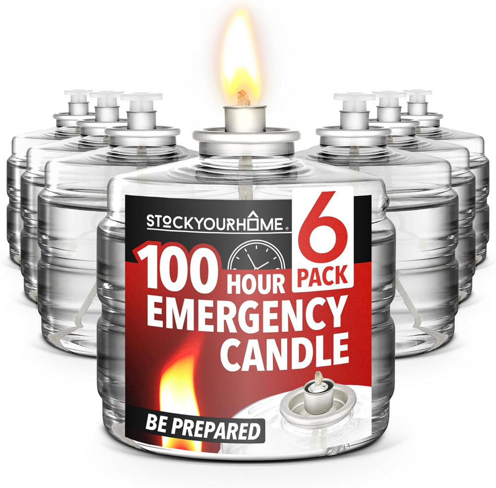 100 Hour Candle Pack of 6, Emergency Candles for Power Outages, Hurricane Sto...