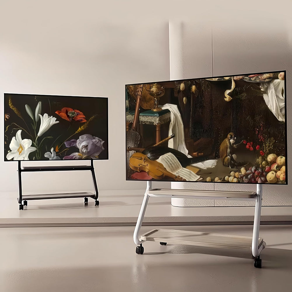 Easel Rolling TV Stand with Wheel for 32-75 Inch TVs up to110 lbs