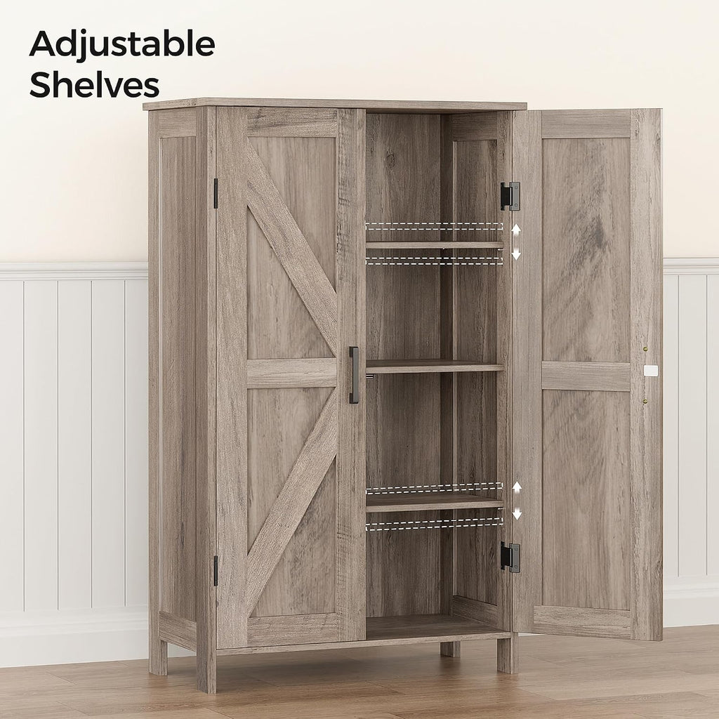 Homleke 43.3" H Farmhouse Bathroom Storage Cabinet with Adjustable Shelves