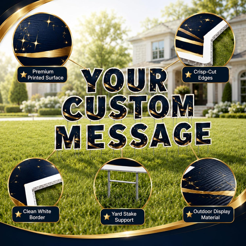 Custom Large lawn letters with stakes by BCB | Lawn Sign Printed in USA