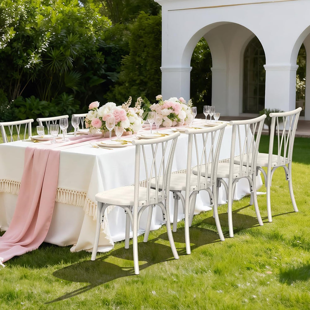 VINGLI Plastic Outdoor Dining Chairs Set of 2, Stackable Patio Dining Chairs ...
