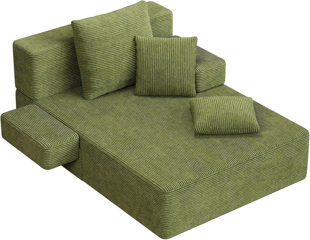 79.5" Oversized Boneless Chaise Lounge, Chaise Lounge Chair Indoor, Green