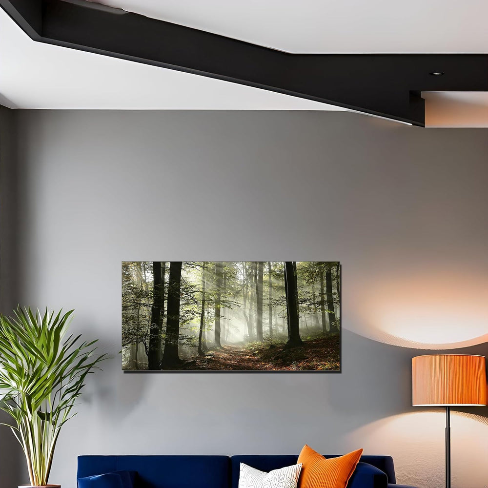 Foggy Forest Canvas Wall Art Home Office Decor Smoky Pine Tree Spring Frame