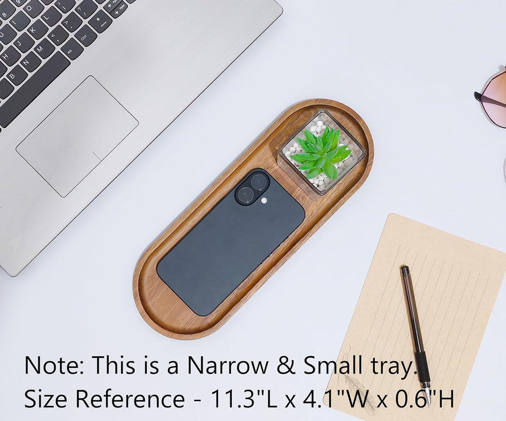 Small Wooden Oval Narrow Tray (11.3 x 4.1 inch) 6 Pack