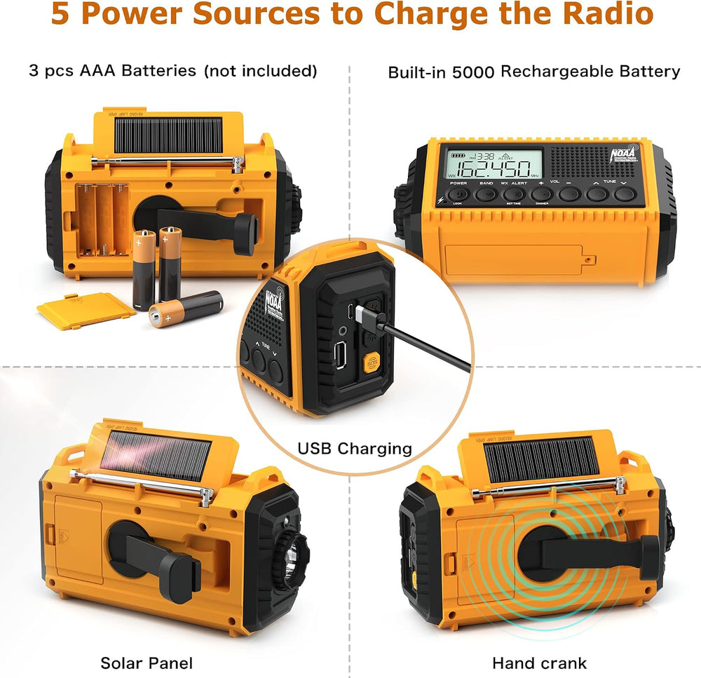 Eoxsmile NOAA Emergency Weather Radio Portable AM FM SW Digital Tuning