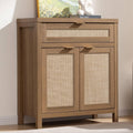 SICOTAS Buffet Cabinet Sideboard with Storage, Rattan Accent Cabinet